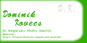 dominik kovecs business card